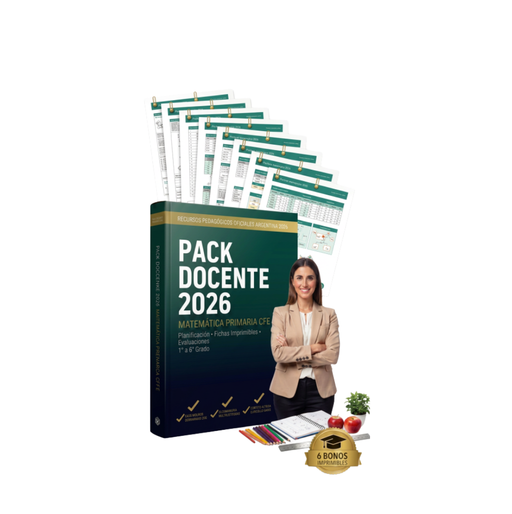 Pack Docente 2026 COMPLETO: Matemática Primaria CFE 6 Tomos + 6 Ficheros + Kit de Evaluación™ ⭐ MÁS ELEGIDO